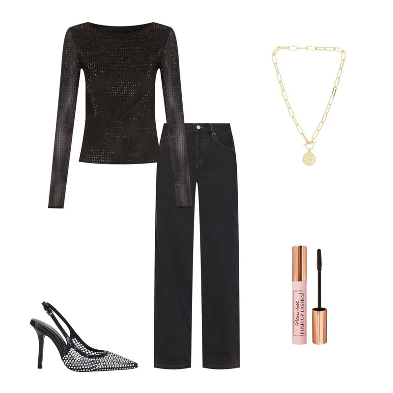 OW Collection Mesha Blouse in Black Glitter | REVOLVE OW Collection Mesha Blouse in Black Glitter | REVOLVE