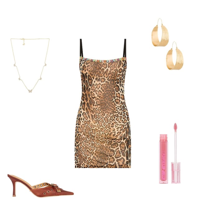【Loulouseoul】25ss Leopard Lace Mini Dress Leopard Bonded Lace Mini Dress | Michael Kors [GB]