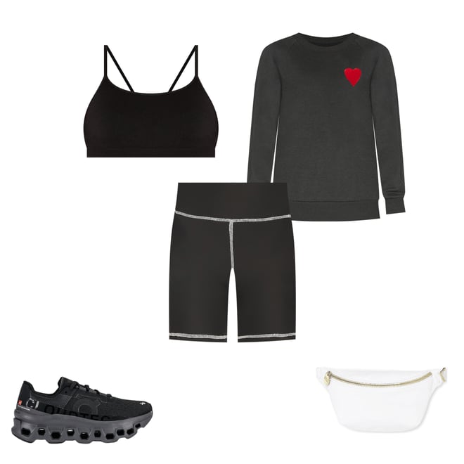 1st bundle featuring 4 items which compliment Heart Embroidery Crew Sweatshirt