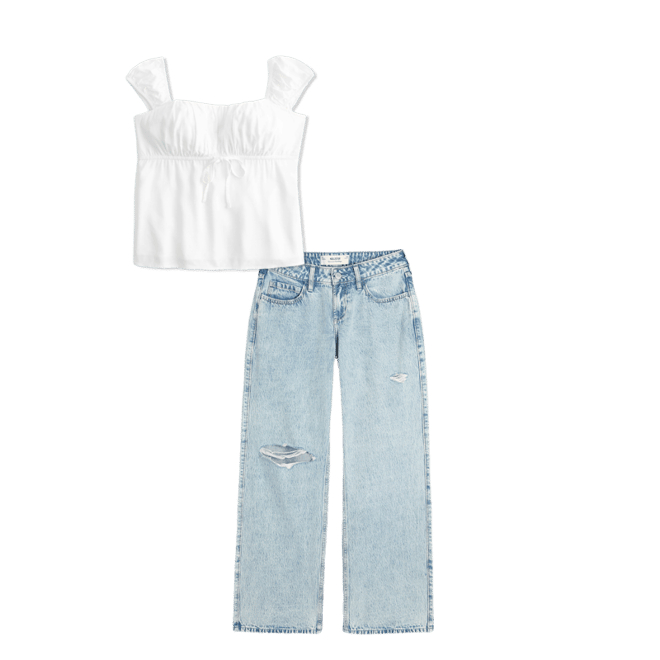 On/Off-the-Shoulder Scoop Babydoll Top