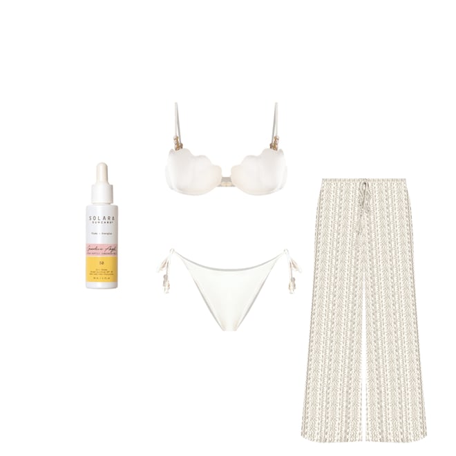 3rd bundle featuring 3 items which compliment Sunrise Shell Bikini Top