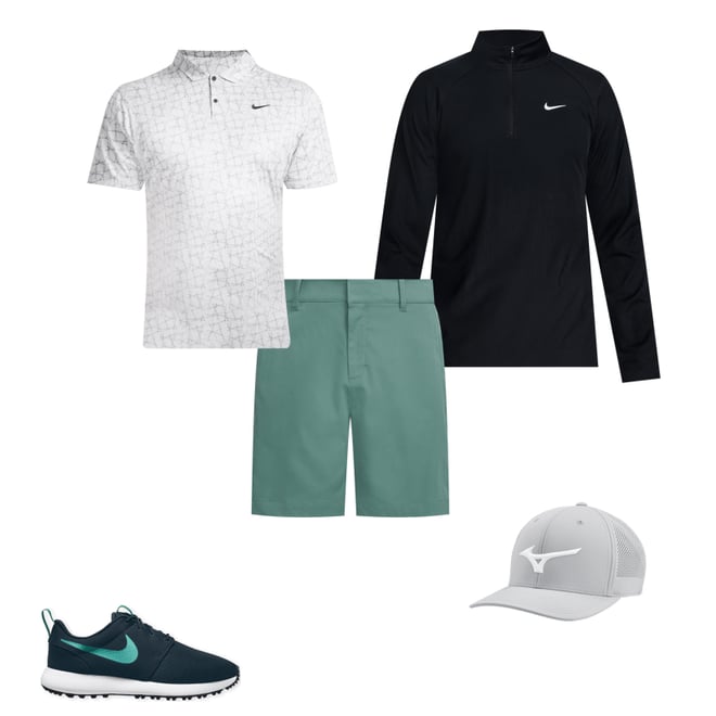 Bundle Nike Golf authentic Tour Performance Shorts Chino Dry-Fit & UA Heat Hear 38 L080822