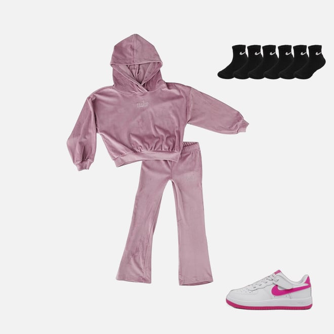 Girls Little Kids NIke Velour Hoodie and Leggings Set JD Sports