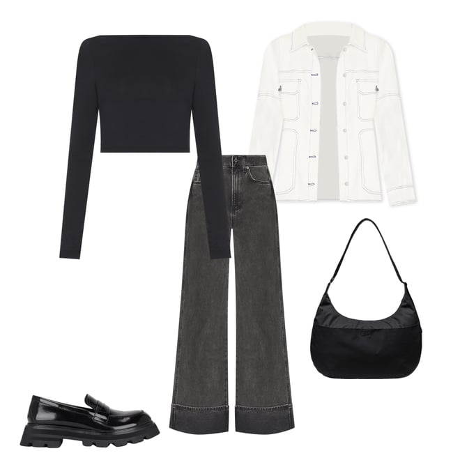 1st bundle featuring 4 items which compliment Taylor High Rise Wide Leg Jeans