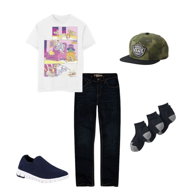 Boys 8 20 Tom Jerry Panel Tee - vans outfit codes on roblox high school