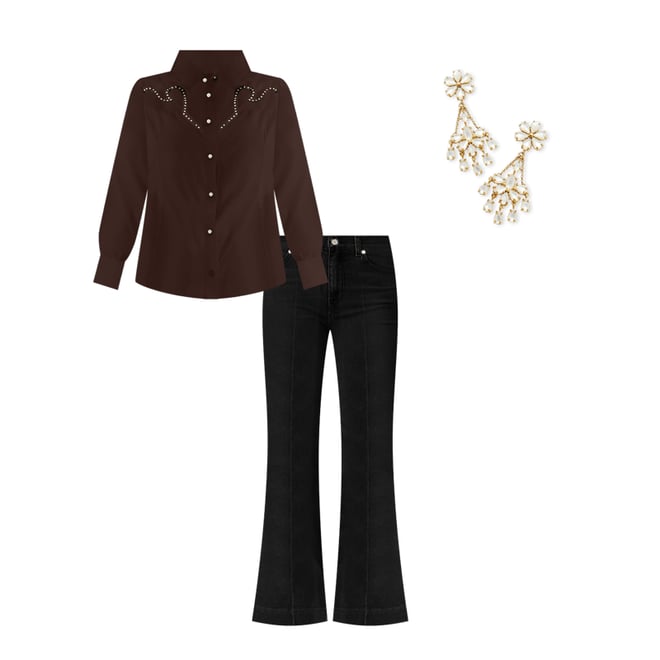 Wrangler® x Yellow Rose by Kendra Scott High Rise Trouser in Black