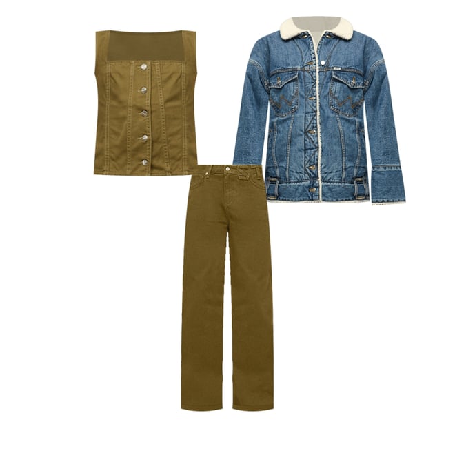 Wrangler + STAUD The Loose Jean in Sergeant Green