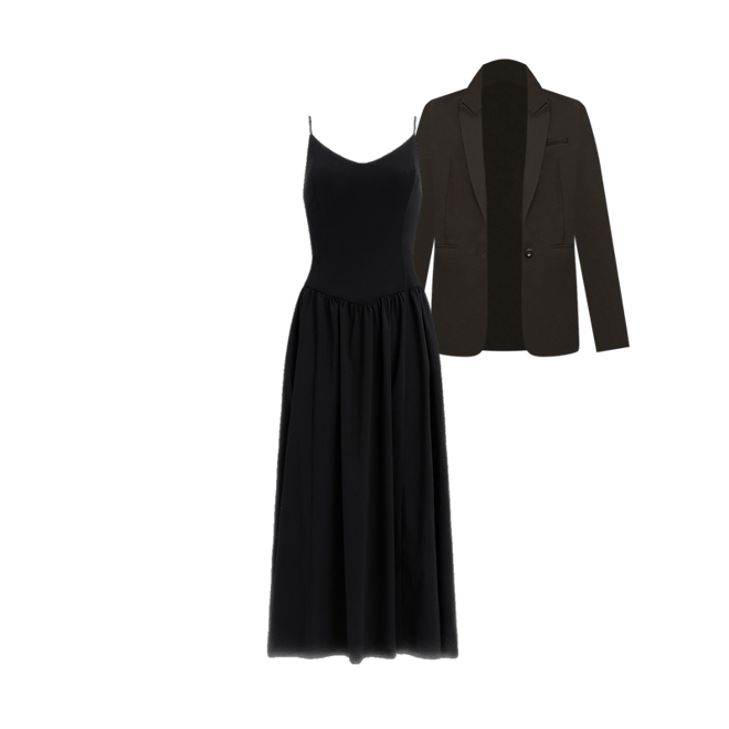 Mixed Media V-neck Sleeveless Drop Waist Midi Dress