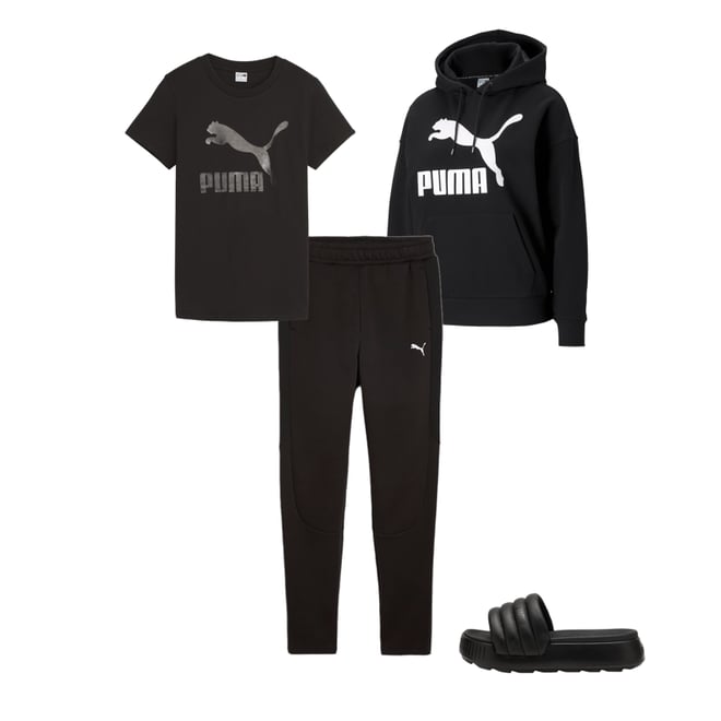 Puma evostripe tracksuit in black hotsell