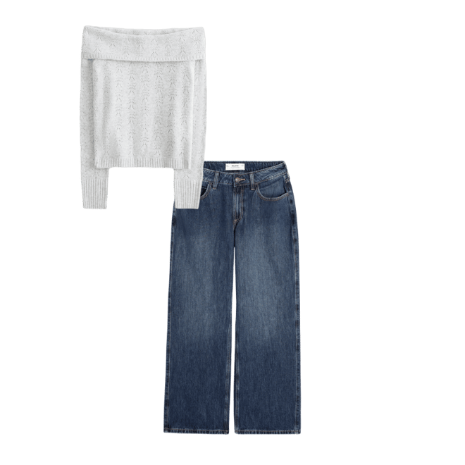 Curvy Mid-Rise Dark Wash Baggy Jeans
