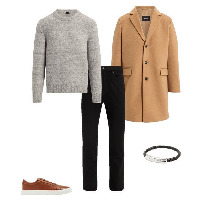 Mens Express factory Camel Wool Coat