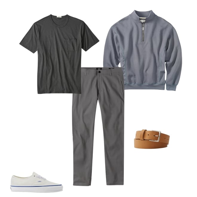 Trumbull Vintage Wash Quarter-Zip Sweatshirt - Blue