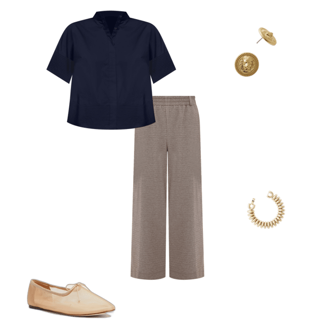Navy Trapunto Stitch Sofia Shirt | Tuckernuck
