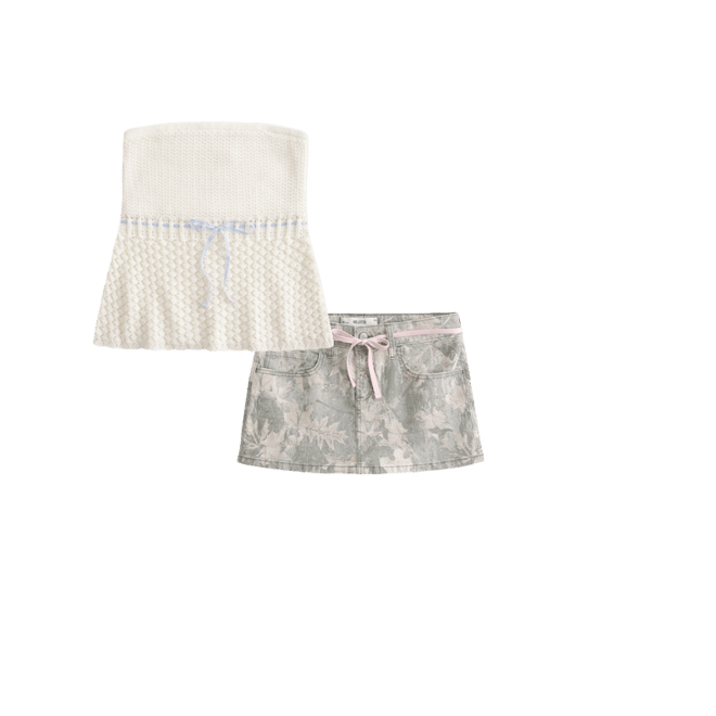 Low-Rise Pink Shoelace Camo Mini Skort