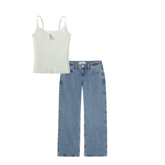 Curvy Low-Rise Medium Wash Baggy Jeans