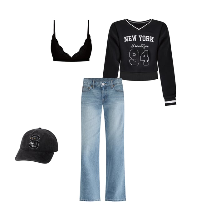 Low-Rise Baggy Flare Jean