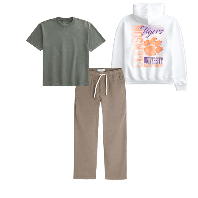 Linen-Blend Loose Pull-On Pants