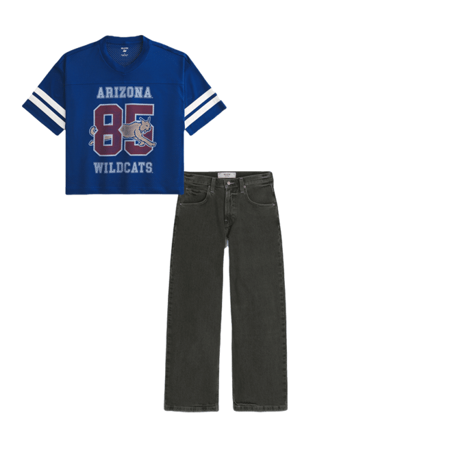 Baggy Crop University of Arizona Graphic Football Jersey