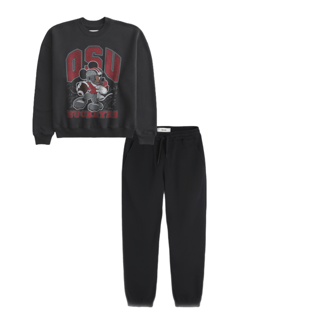 Boxy Mickey Mouse Ohio State Buckeyes Graphic Crew Sweatshirt