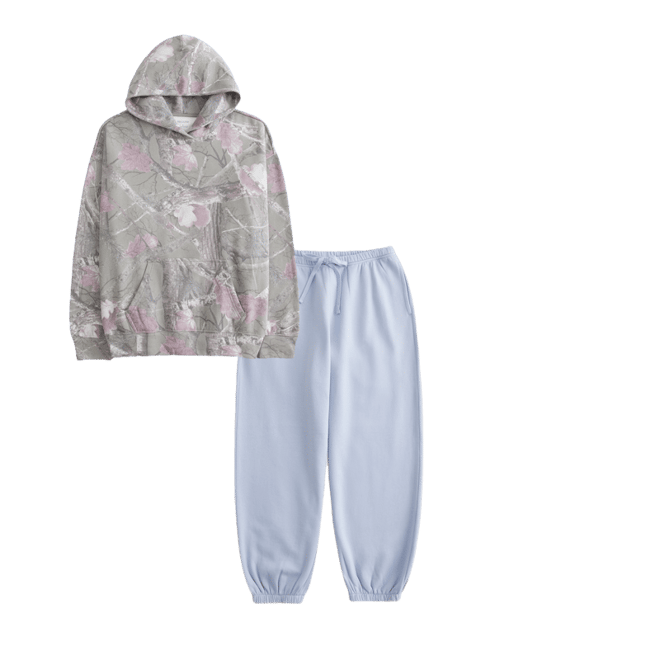 Hollister Feel Good Fleece Oversized Floral Pattern Hoodie