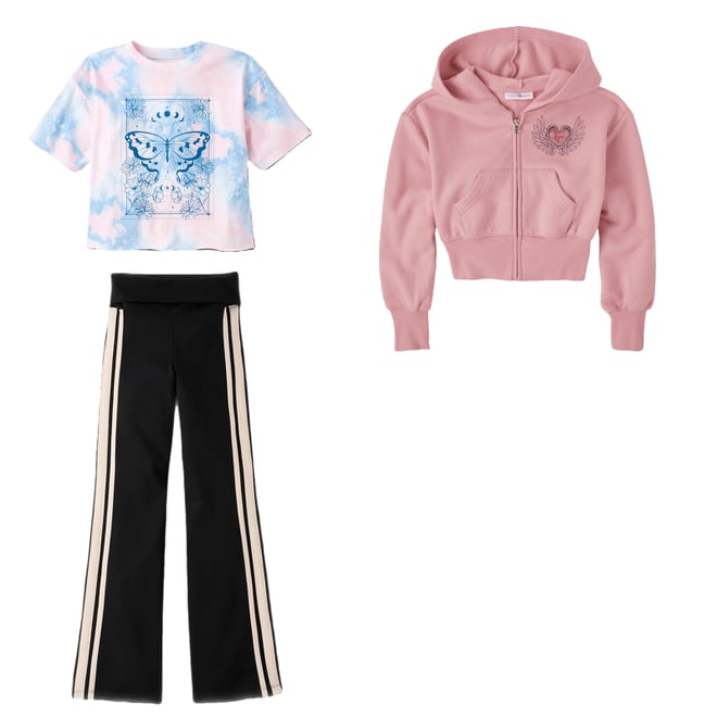 Tween Girls Long Sleeve Fleece Cropped Zip Up Hoodie - PINK | The