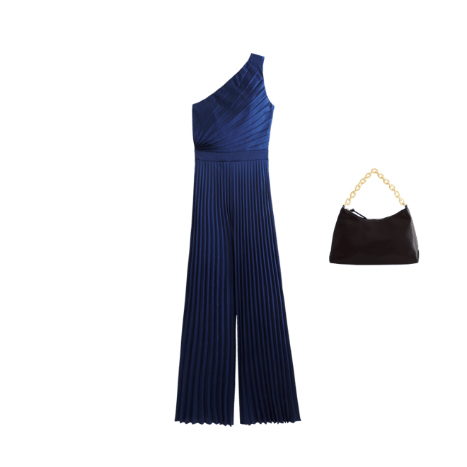 The A&F Giselle Pleated One-Shoulder Jumpsuit