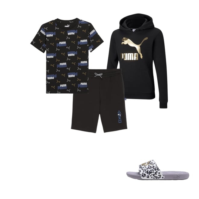 Puma furry slides joggers hotsell