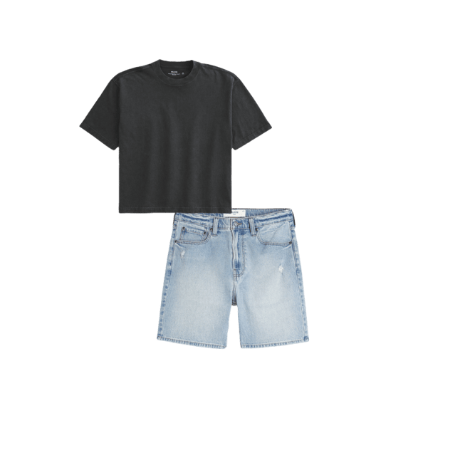 Above-the-Knee Distressed Loose Denim Shorts