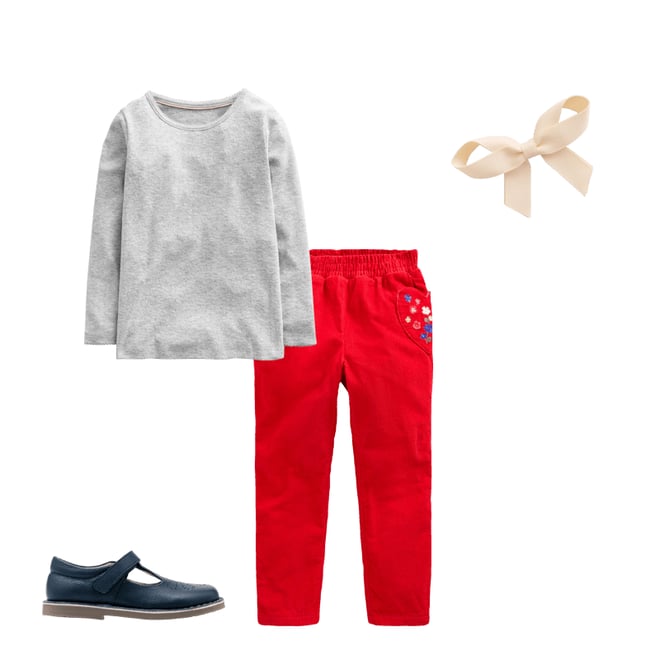 3rd bundle featuring 3 items which compliment Lined Cord Pull-On Trousers-Sunset Orange Embroidery