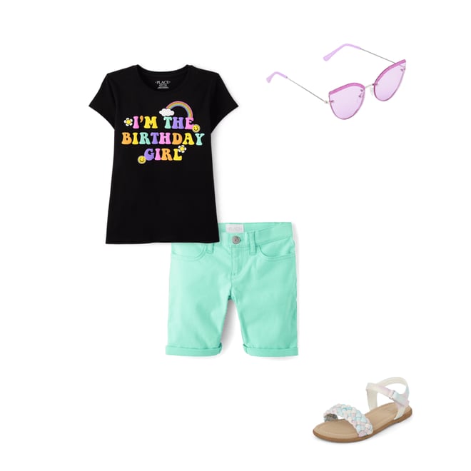 1st bundle featuring 3 items which compliment Girls Rainbow Birthday Girl Graphic Tee