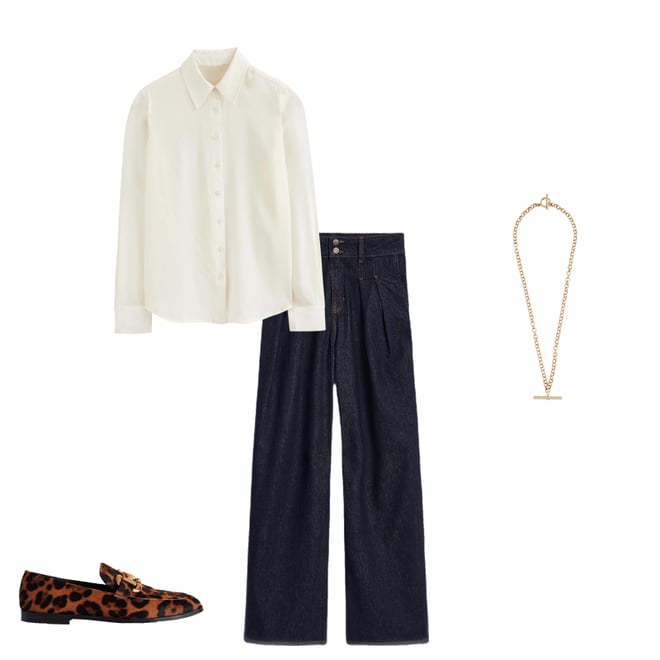 3rd bundle featuring 3 items which compliment Mid Rise Fluid Denim Trousers-Indigo Rinse