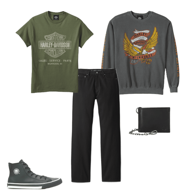 Harley-Davidson バナー イーグル ミッドウェイト クルーネック Banner Eagle Midweight Crewneck | Harley-Davidson USA