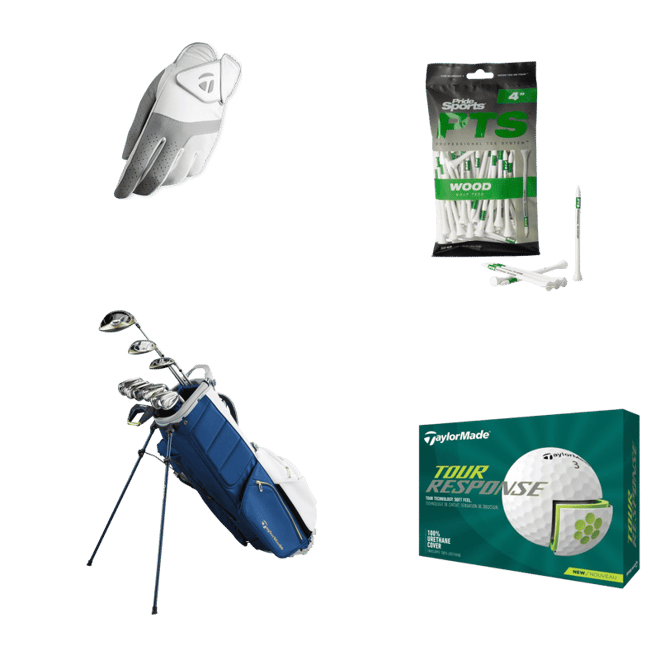 TaylorMade Women's Kalea Gold Stand Bag 10-Piece Complete Set