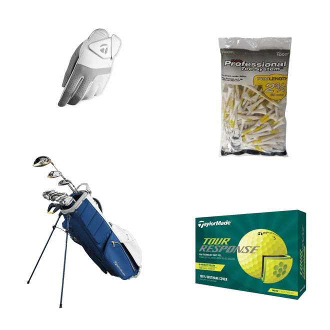 TaylorMade Women's Kalea Gold Stand Bag 10-Piece Complete Set