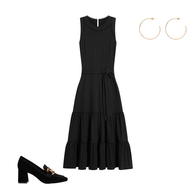 2nd bundle featuring 2 items which compliment Mila Trim Tiered Jersey Dress-Black