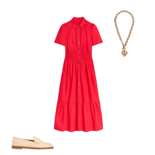 4th bundle featuring 2 items which compliment Jane Smocked Shirt Dress-Strawberry Tart Red