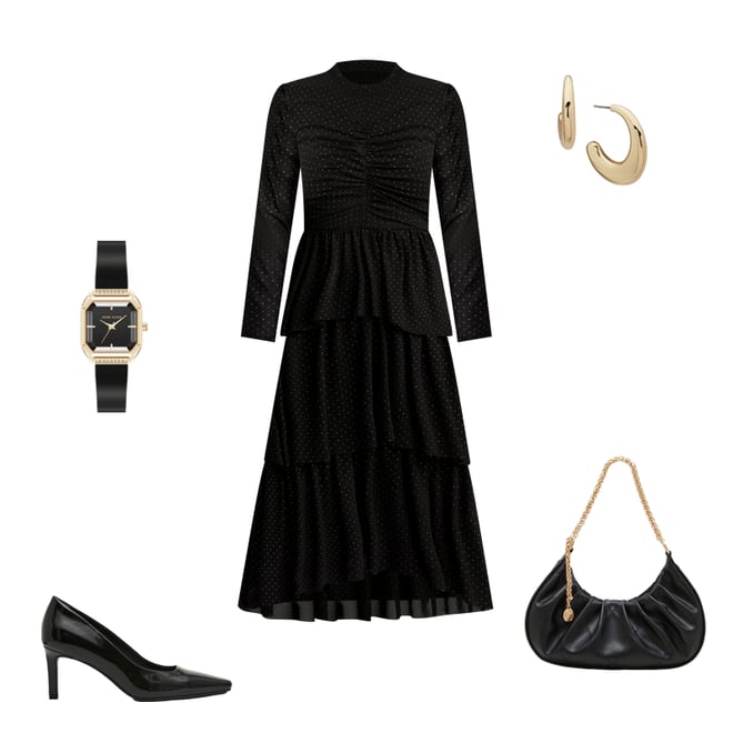 Monochrome bow twist midi dress sale