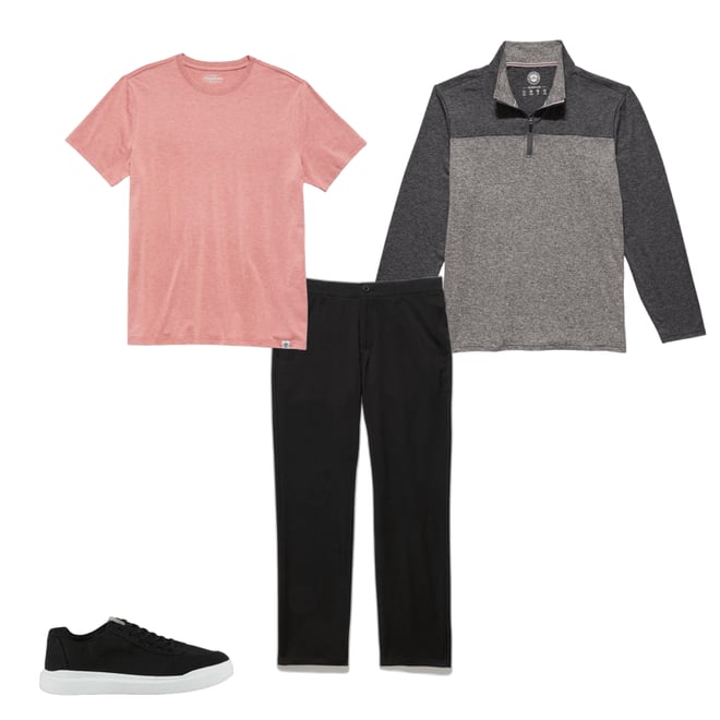 3rd bundle featuring 3 items which compliment  Essential Stretch Comfort Crewneck Tee Shirt - Coral Heather