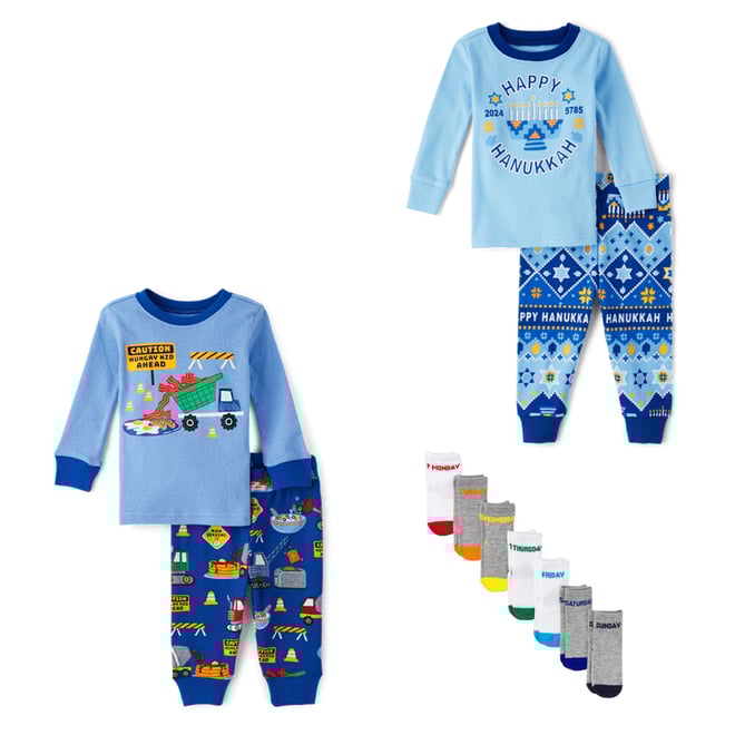 Unisex Baby And Toddler Matching Family Glow In The Dark Long Sleeve Hanukkah Snug Fit Cotton Pajamas BLUE The Children s Place CA