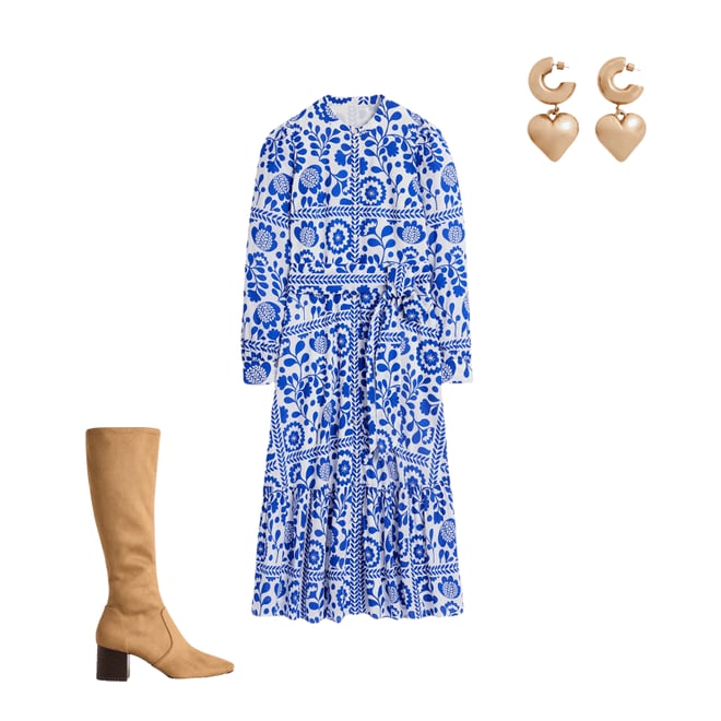 5th bundle featuring 2 items which compliment Mia Tiered Shirt Dress-Gallery Blue, Vine Tile