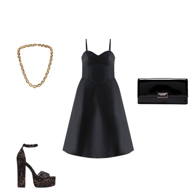 GLAM Black Lace Platform Block Heel | Women's Designer Heels