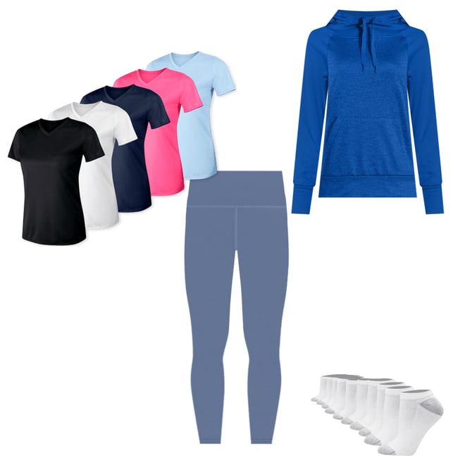Hanes Sport Cool DRI Women s Performance V Neck T Shirt 5 Pack