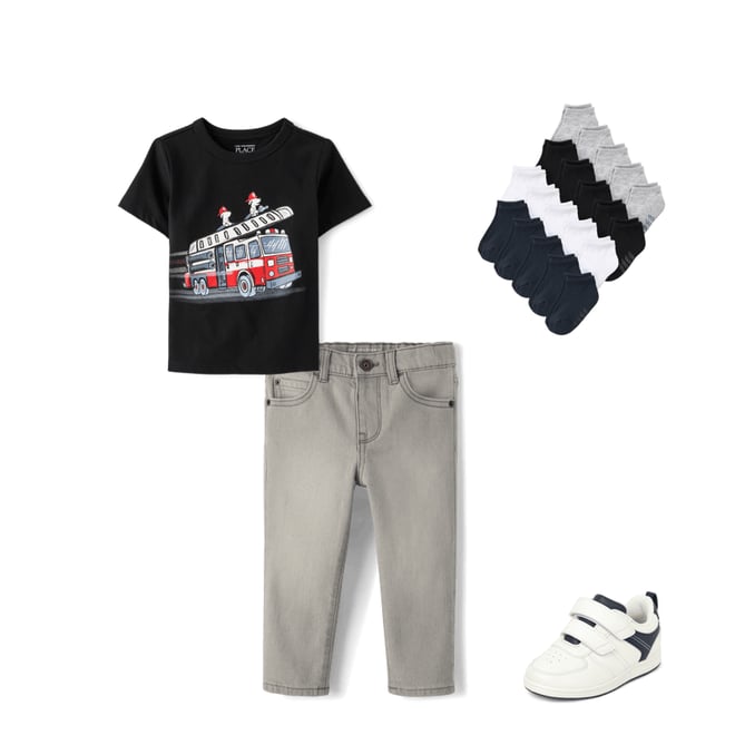 2nd bundle featuring 3 items which compliment Baby And Toddler Boys Fire Truck Graphic Tee