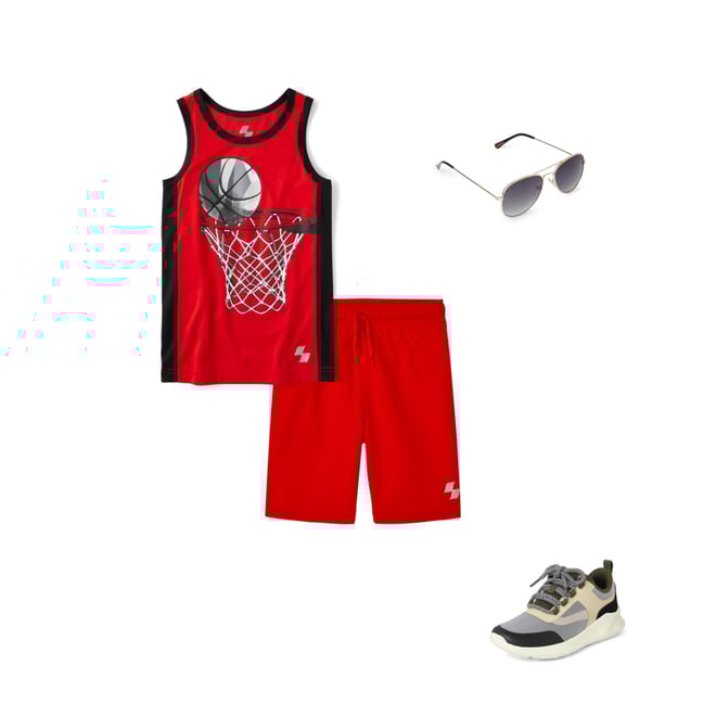 3rd bundle featuring 3 items which compliment Boys Basketball Performance Tank Top