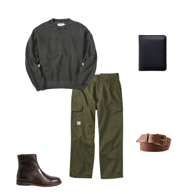 Randy's Garments Utility Cotton Twill Cargo Pant - Dark Olive