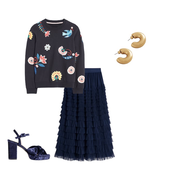 Tiered Tulle Ruffle Maxi Skirt-Navy | Boden USA Tiered Tulle Ruffle Maxi Skirt-Navy | Boden USA
