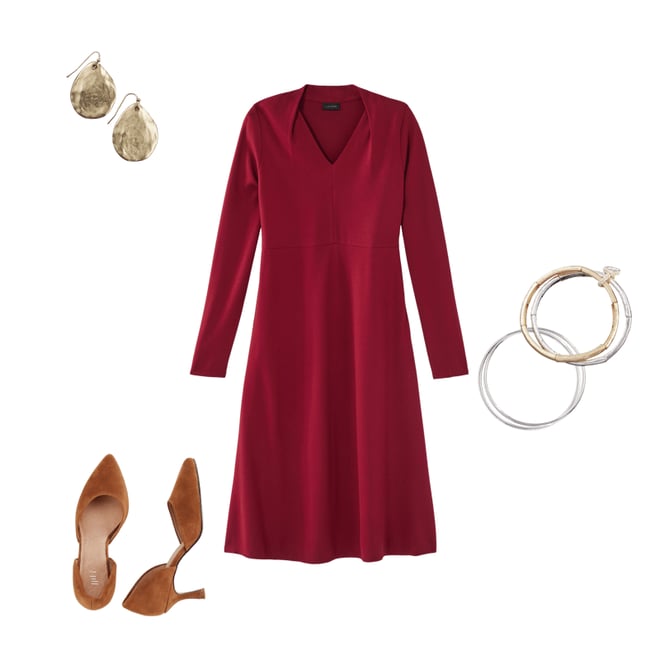 WE DOUBLE-FACE JERSEY FIT-AND-FLARE DRES | JJill