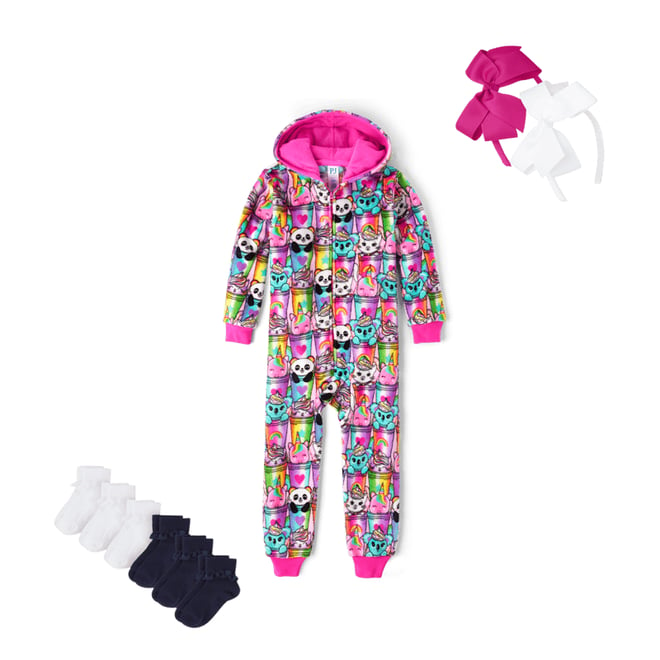 Girls hooded pjs deals