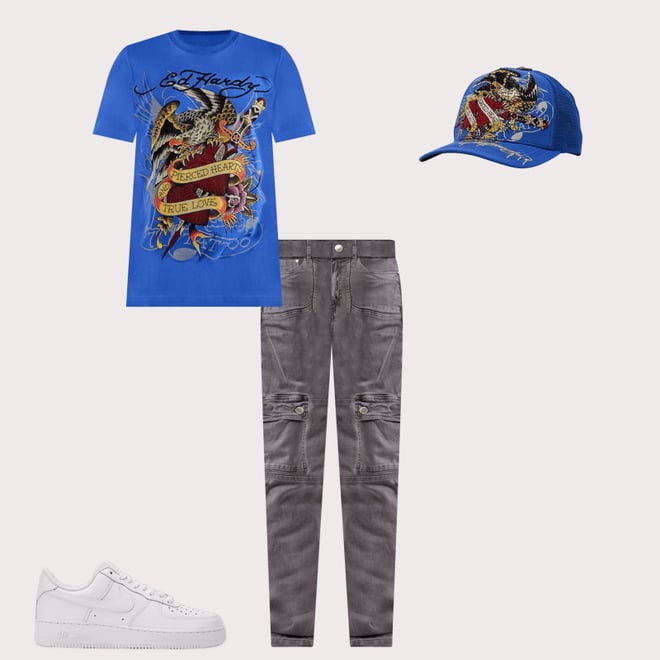 Ed Hardy Pierced Eagle Rhinestone Tee