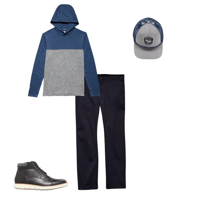 4th bundle featuring 3 items which compliment  Madeflex All-Day Performance Hoodie - Navy/Grey Heather